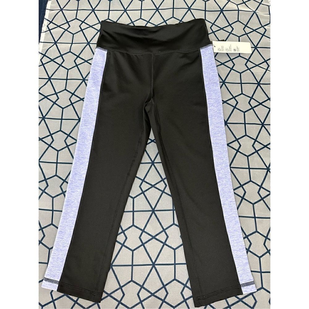 Ideology Women’s Black Heather Colorblocked Cropped Leggings Size XS